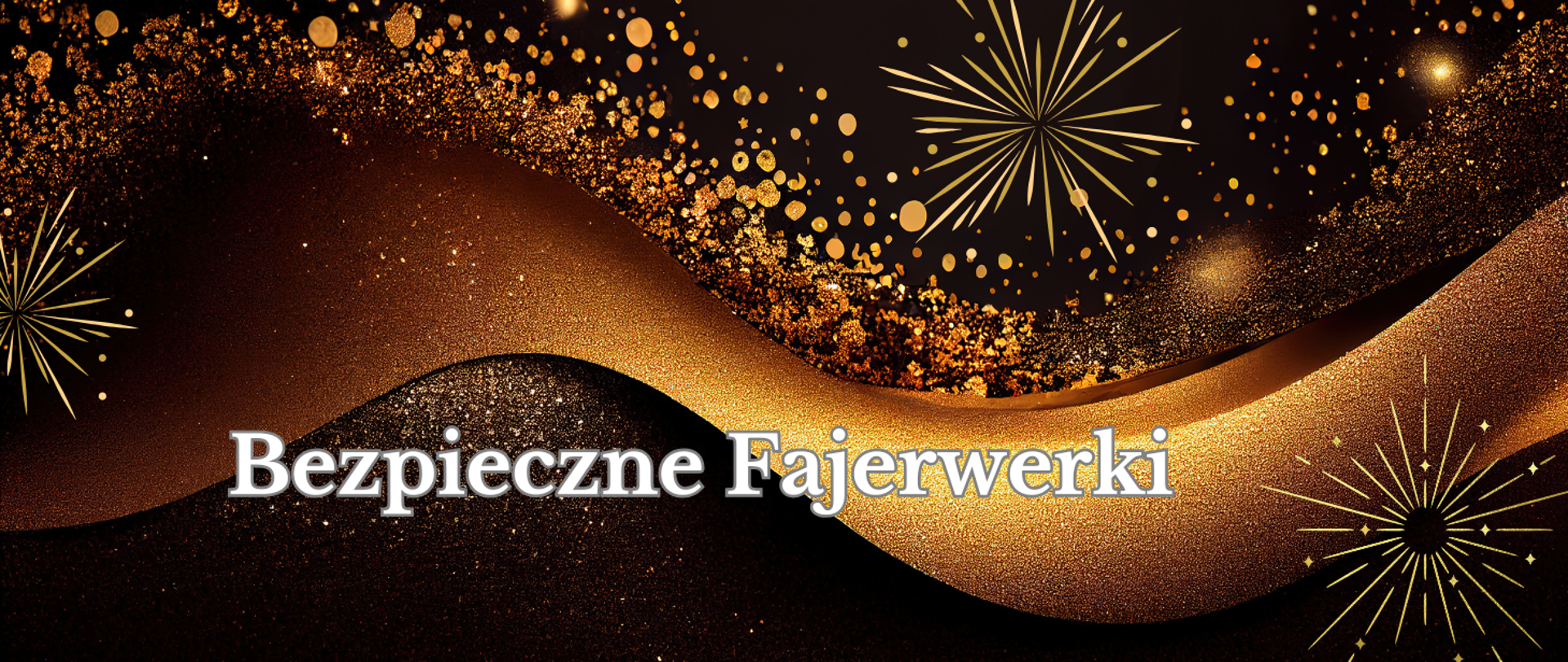 Grafika przedstawia fajerwerki i napis Bezpieczne fajerwerki