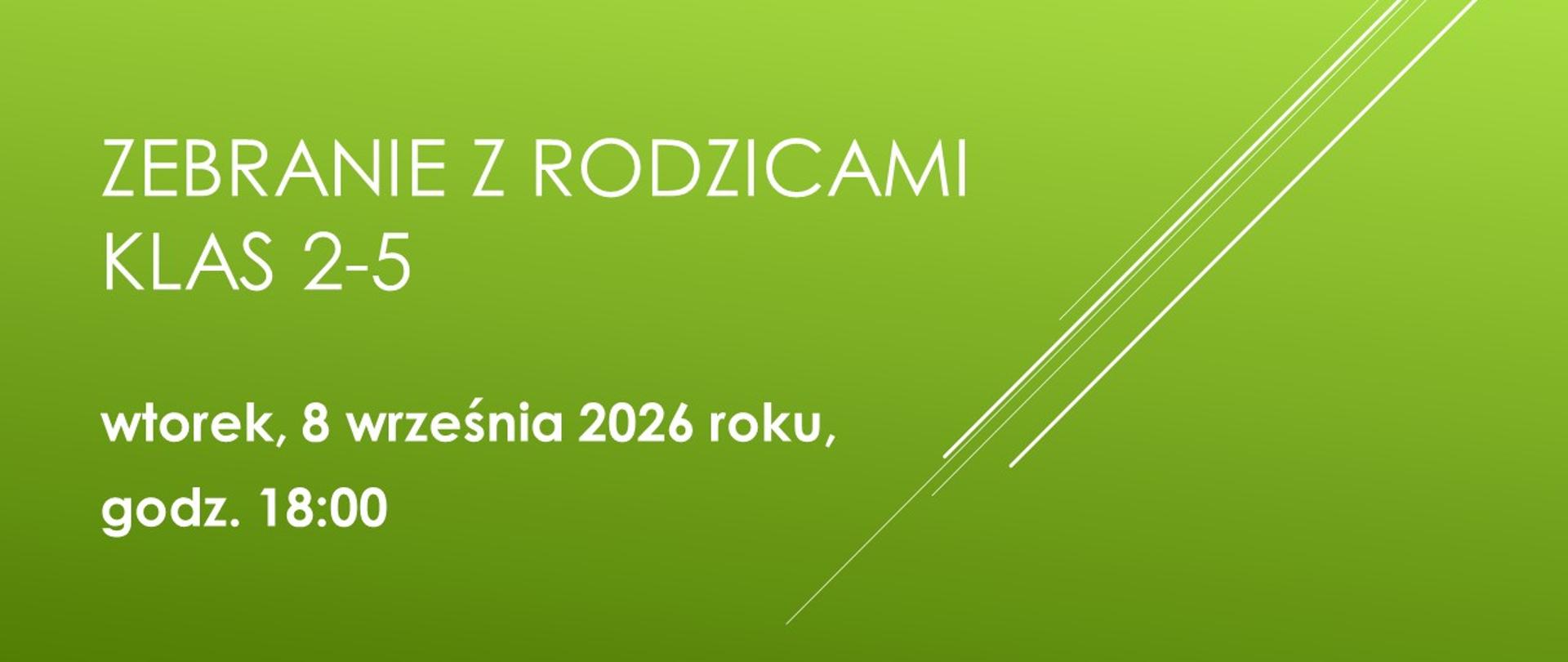 Zebranie z Rodzicami - informacja 