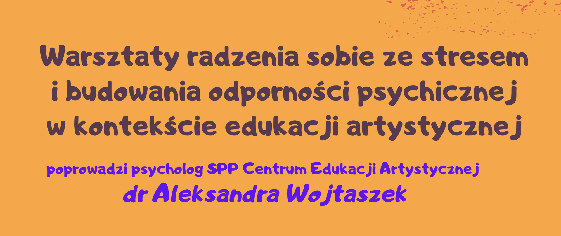 Informacja dotycząca warsztatów radzenia sobie ze stresem. Na obrazku widnieją dzieci z mikrofonami. 