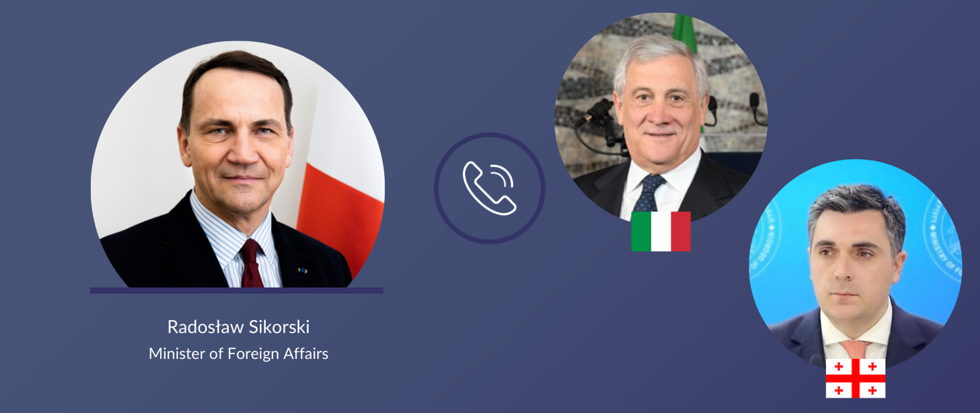 Rozmowa tel. z Ministrem Spraw Zagranicznych Włoch i Ministrem Spraw Zagranicznych Gruzji