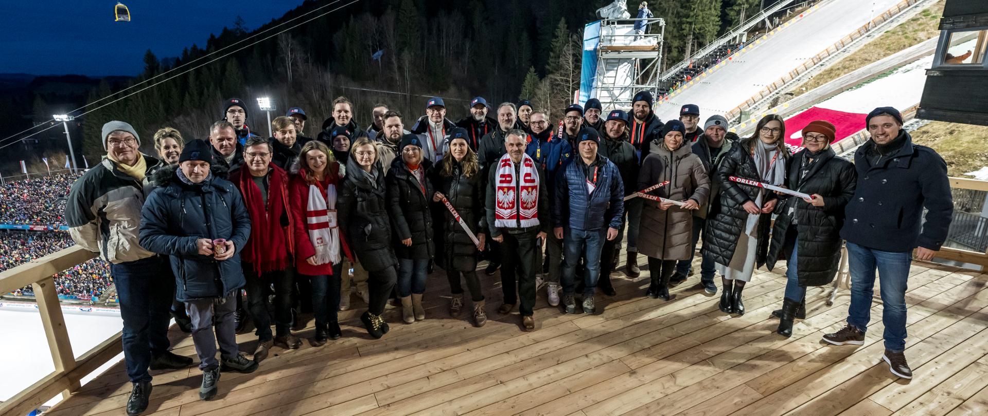 OBERSTDORF, GERMANY - DECEMBER 29: Orlen Group during the FIS World Cup Ski Jumping Four Hills Tournament Men Individual HS137 on December 29, 2023 in Oberstdorf, Germany. (Photo by Dominik Berchtold)