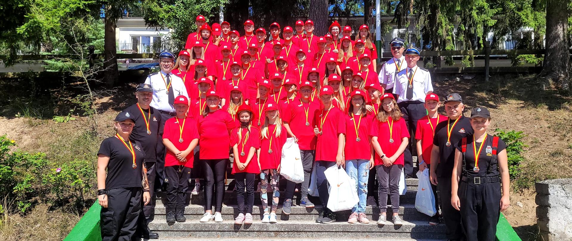 Zakończenie Obozu Młodzieżowych Drużyn Pożarniczych 2022 r. w Ośrodku Wypoczynkowym Dzieci i Młodzieży Leśny Dwór w Ełku