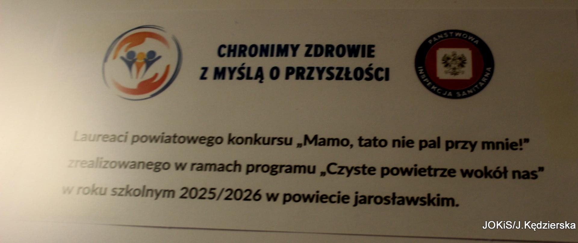 Laureaci powiatowego konkursu „Mamo, tato nie pal przy mnie!”