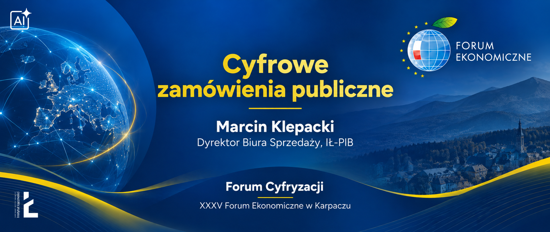 grafika z tytułem wystąpienia Marcina Klepackiego