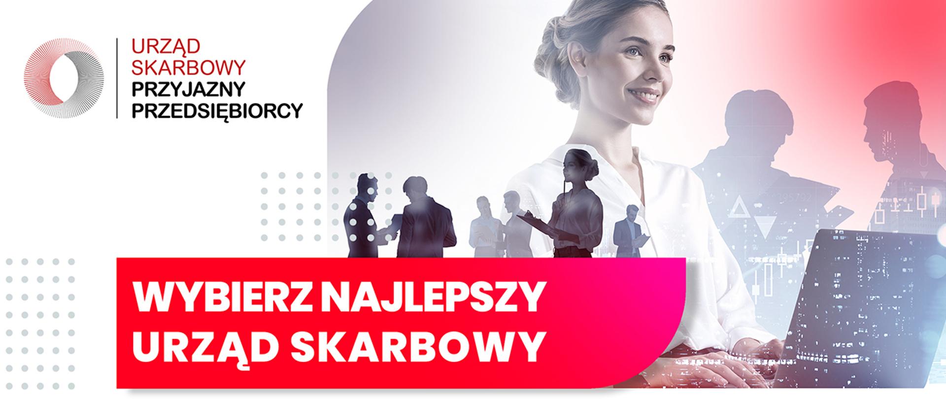 Konkurs Urząd Skarbowy Przyjazny Przedsiębiorcy - wybierz najlepszy urząd skarbowy ( logo BCC, Ministerstwa Finansów i KAS oraz kod QR do strony ze szczegółami. 