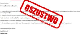 oszukańczy mail phishingowy z rzekomym podpisem Ministra Pawła Olszewskiego 