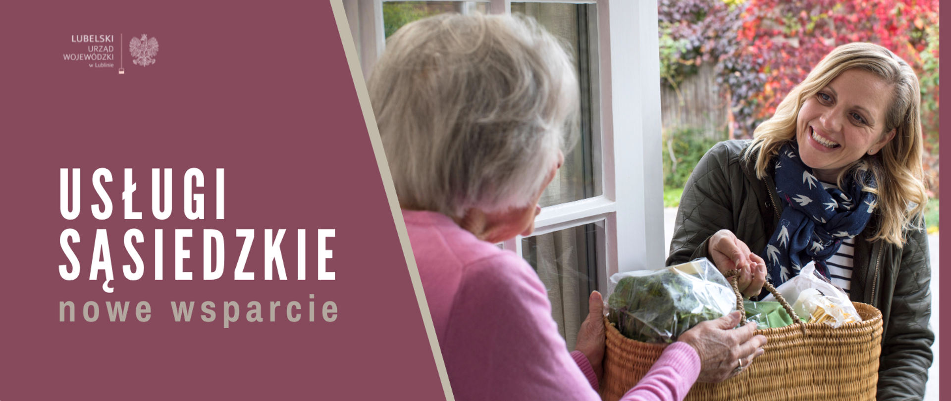 Grafika z napisem" Usługi sąsiedzkie. Nowe wsparcie.