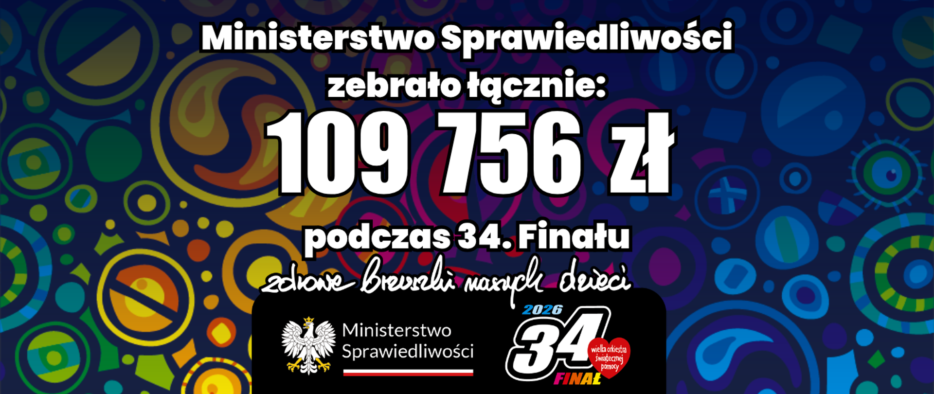 Ministerstwo Sprawiedliwości dla „Zdrowych brzuszków naszych dzieci”. Podsumowanie 34. Finału WOŚP
