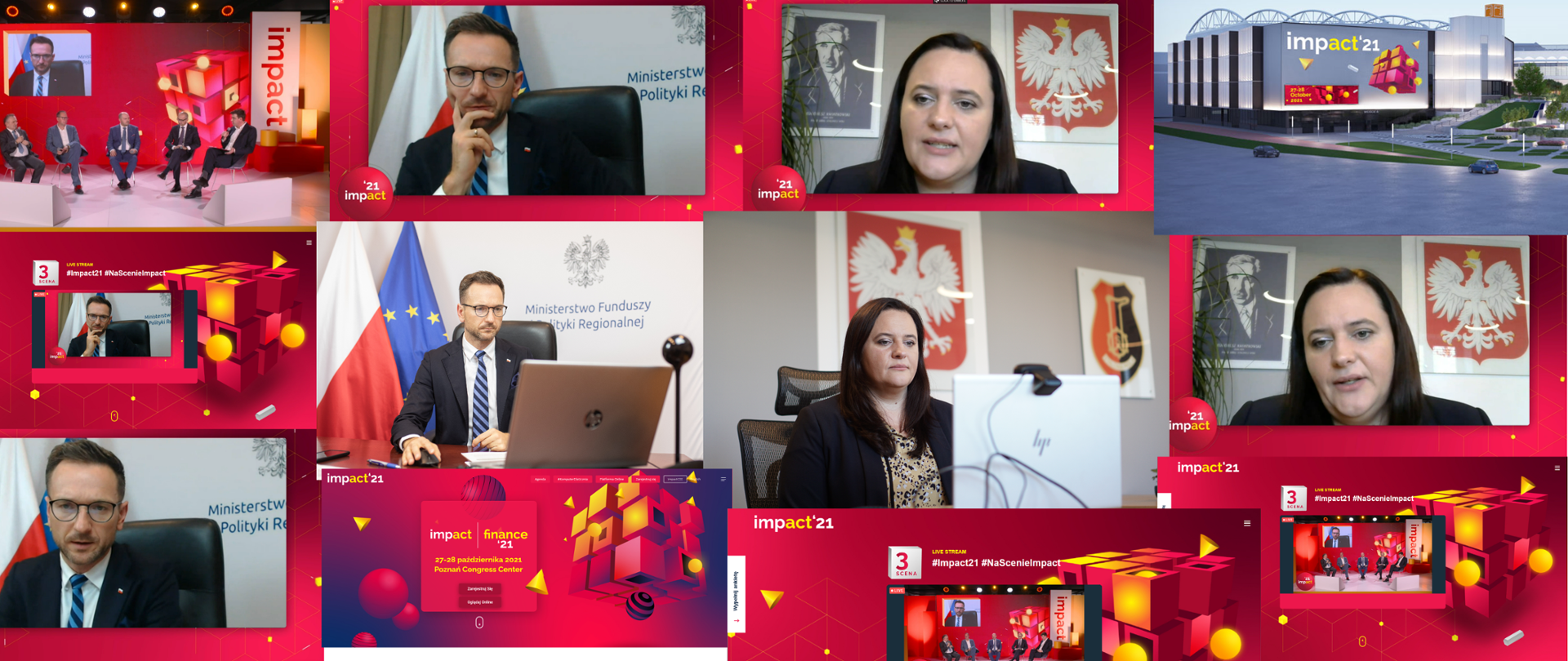 grafika ze zdjęć z udziału wiceministrów w Impact