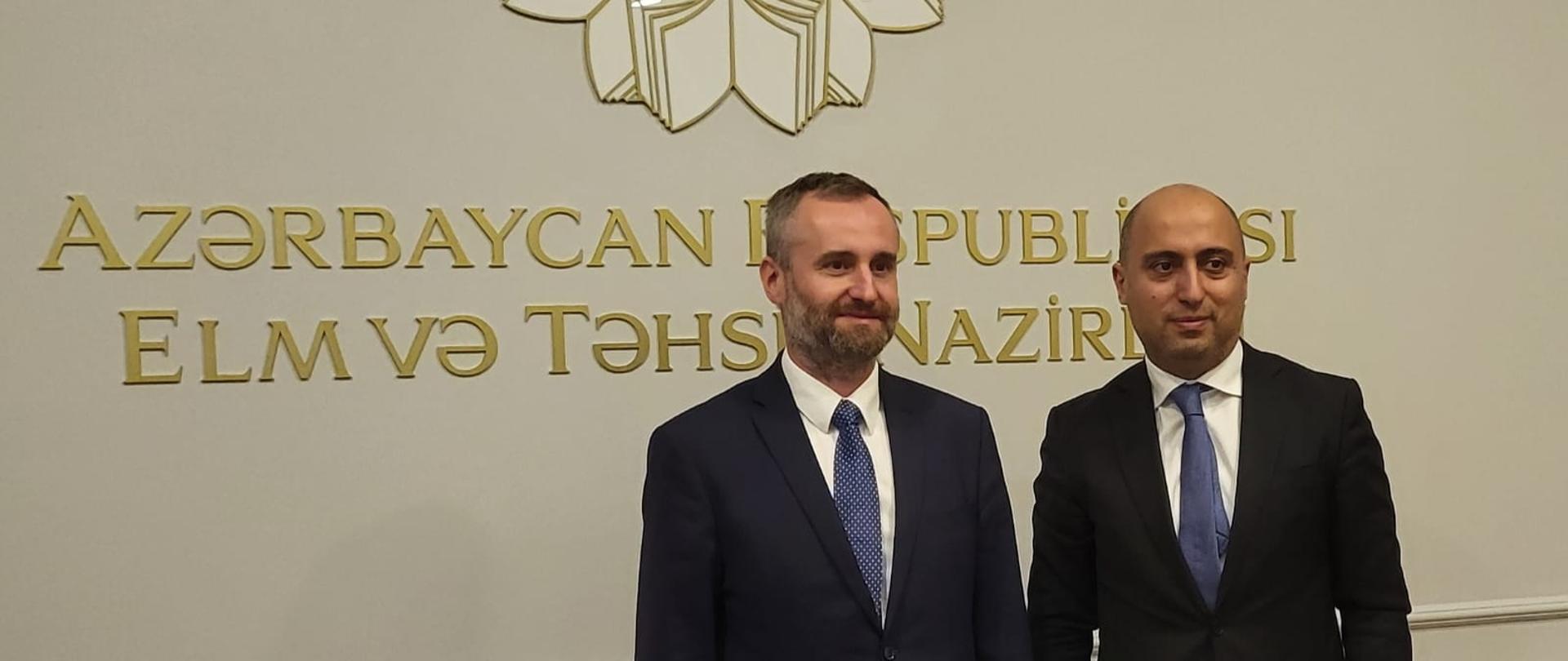 Spotkanie Ambasadora Rafała Poborskiego z Ministrem Nauki i Edukacji Azerbejdżanu Eminem Amrullayevem