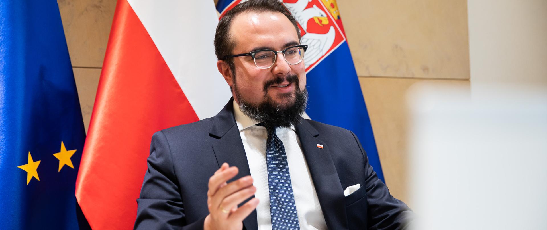 22.04.2021 Minister Paweł Jabłoński . VTC . Wiceminister MSZ Serbii fot. Gabriel Piętka / MSZ