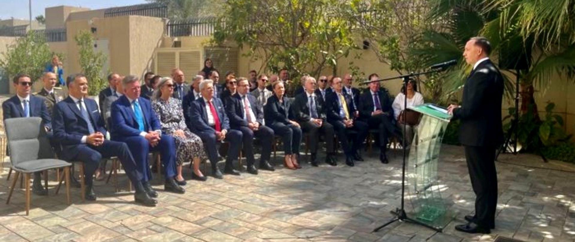 Spotkanie ambasadorów państw członkowskich Unii Europejskiej, aby wspólnie wyrazić solidarność z narodem ukraińskim w czwartą rocznicę rosyjskiej agresji przeciwko Ukrainie.
