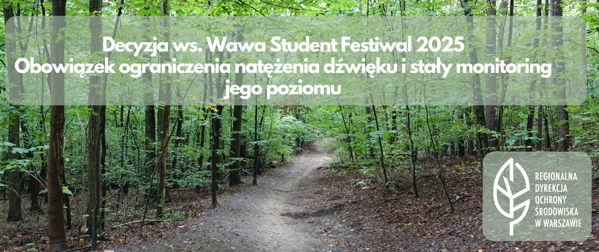 Ścieżka w wiosennym lesie, logo i napis