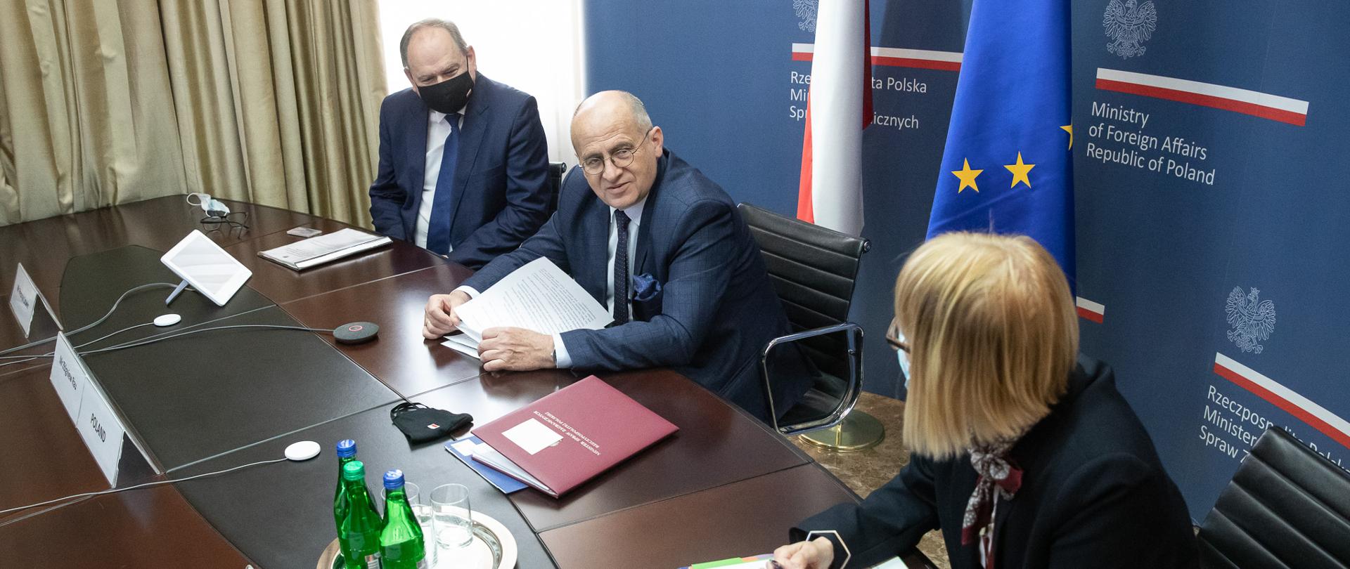 2021.06.01 Warszawa . Minister Zbigniew Rau . Spotkanie ministrow SZ Rady Panstw Morza Baltyckiego . Wideokonferencja .
Fot. Tymon Markowski / MSZ