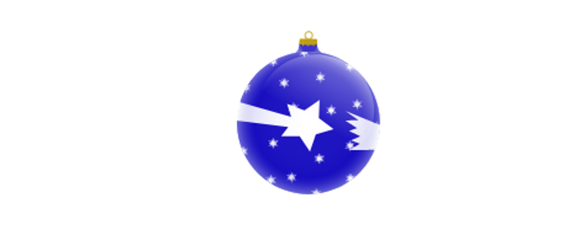 Niebieska bombka bożonarodzeniowa z białymi gwiazdkami