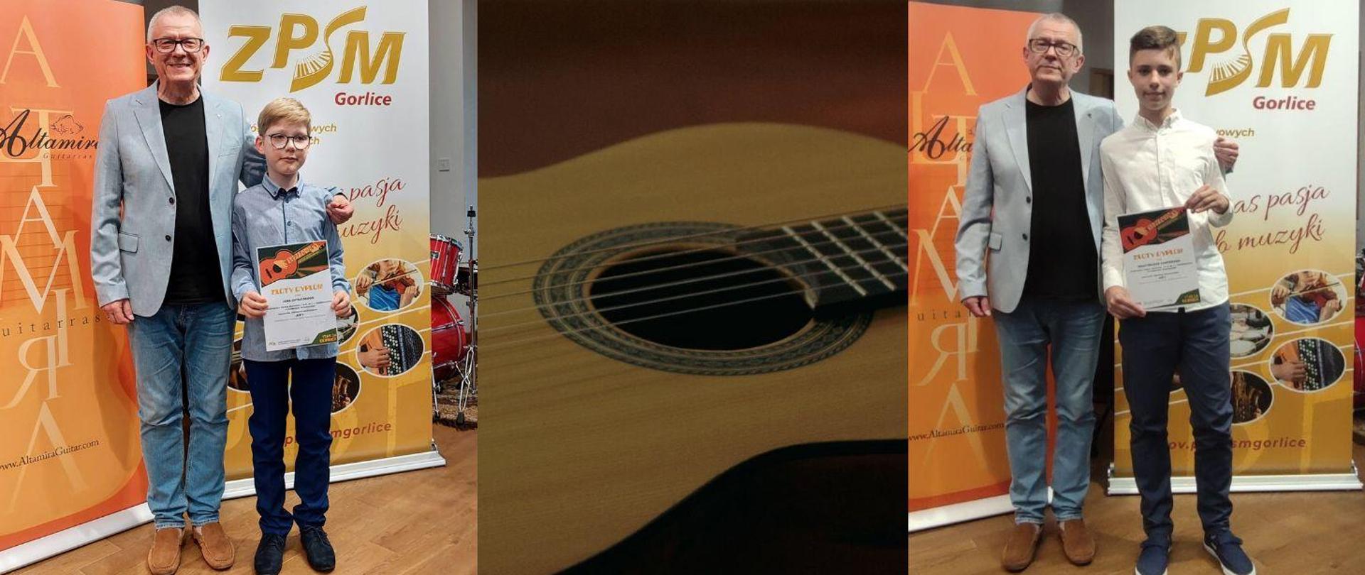 Nagrodzeni gitarzyści z nauczycielem