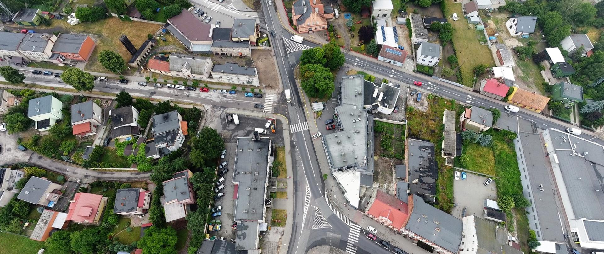 DK15 DK25 Strzelno, skrzyżowanie, stan przed przebudową na ronda