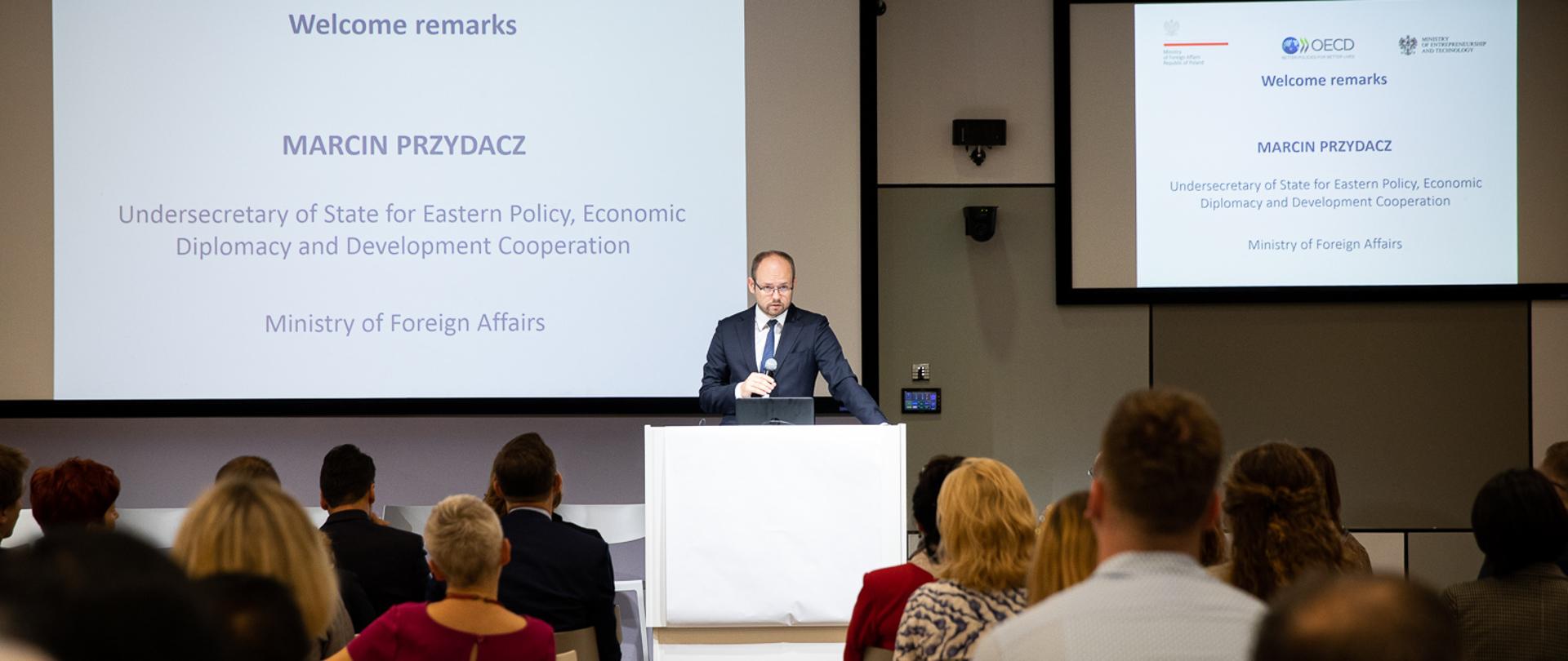 Udział wiceministra Marcina Przydacza w seminarium na temat zaangażowania sektora prywatnego we współpracę rozwojową