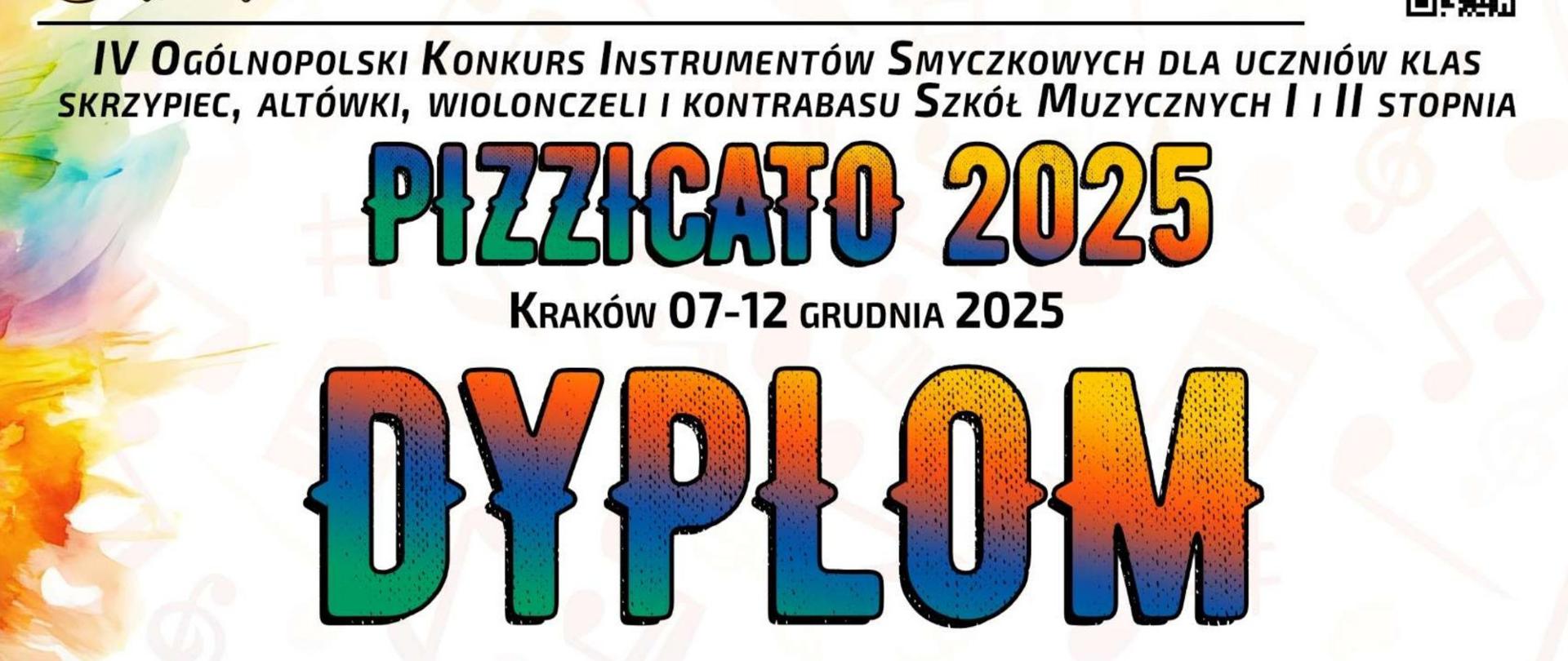 Dyplom za zajęcie I miejsca - Wiktoria Rzeszotek, PIZZICATO 2025