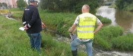 Inspektor WIOŚ przeprowadza oględziny rzeki Jasiołki