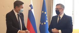 Prezydent Słowenii Borut Pahor i Ambasador RP Krzysztof Olendzki
