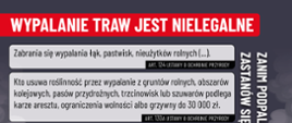 Plakat - nie wypalaj traw - prawo