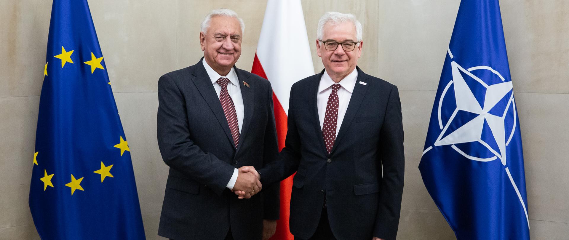 Minister Czaputowicz meets with Chairman of the Council of the Republic of the National Assembly of the Republic of Belarus Mikhail Myasnikovich