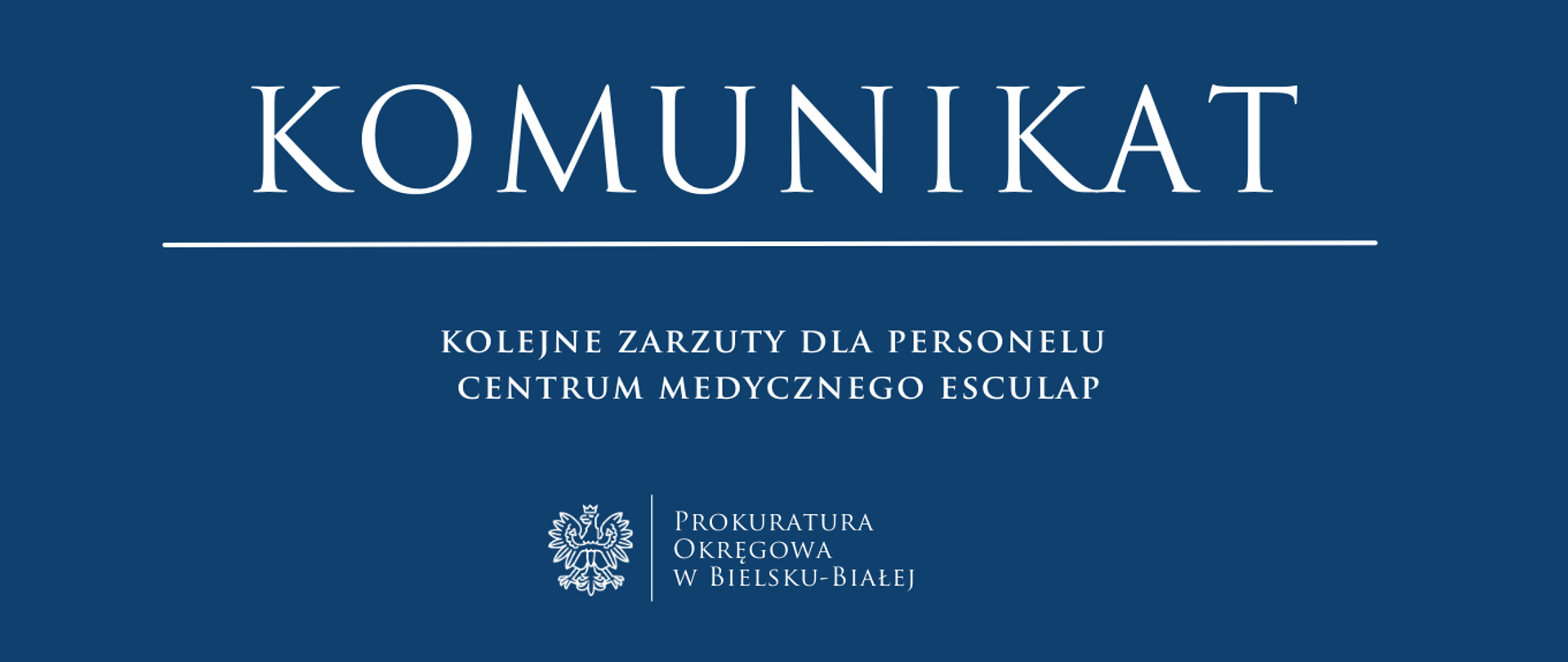 komunikat - kolejne zarzuty dla personelu centrum medycznego esculap