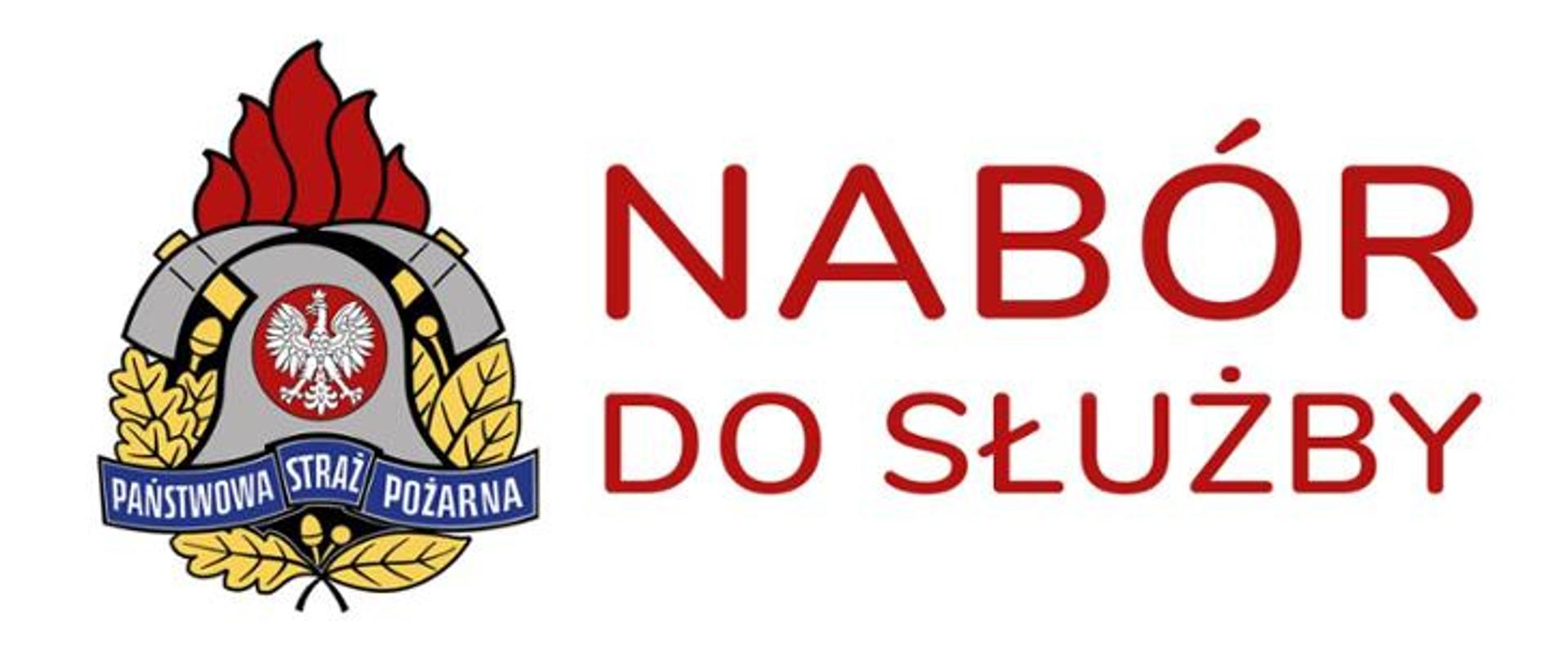 Logo PSP i tekst "Nabór do służby"