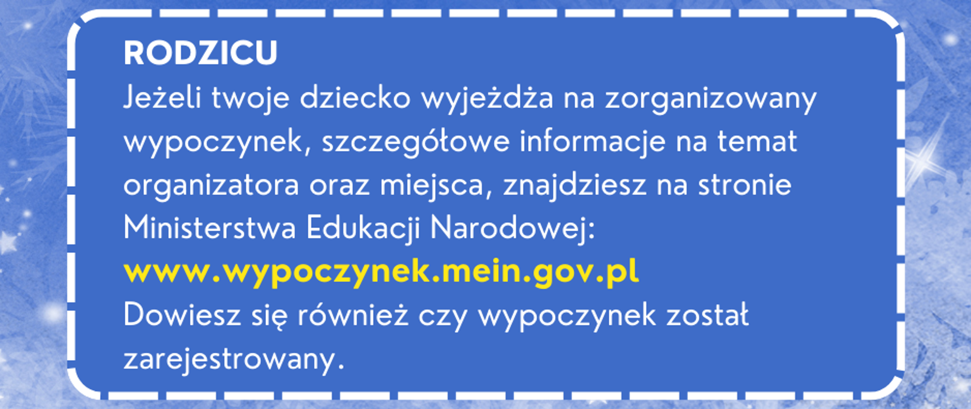 Plakat na ferie zimowe