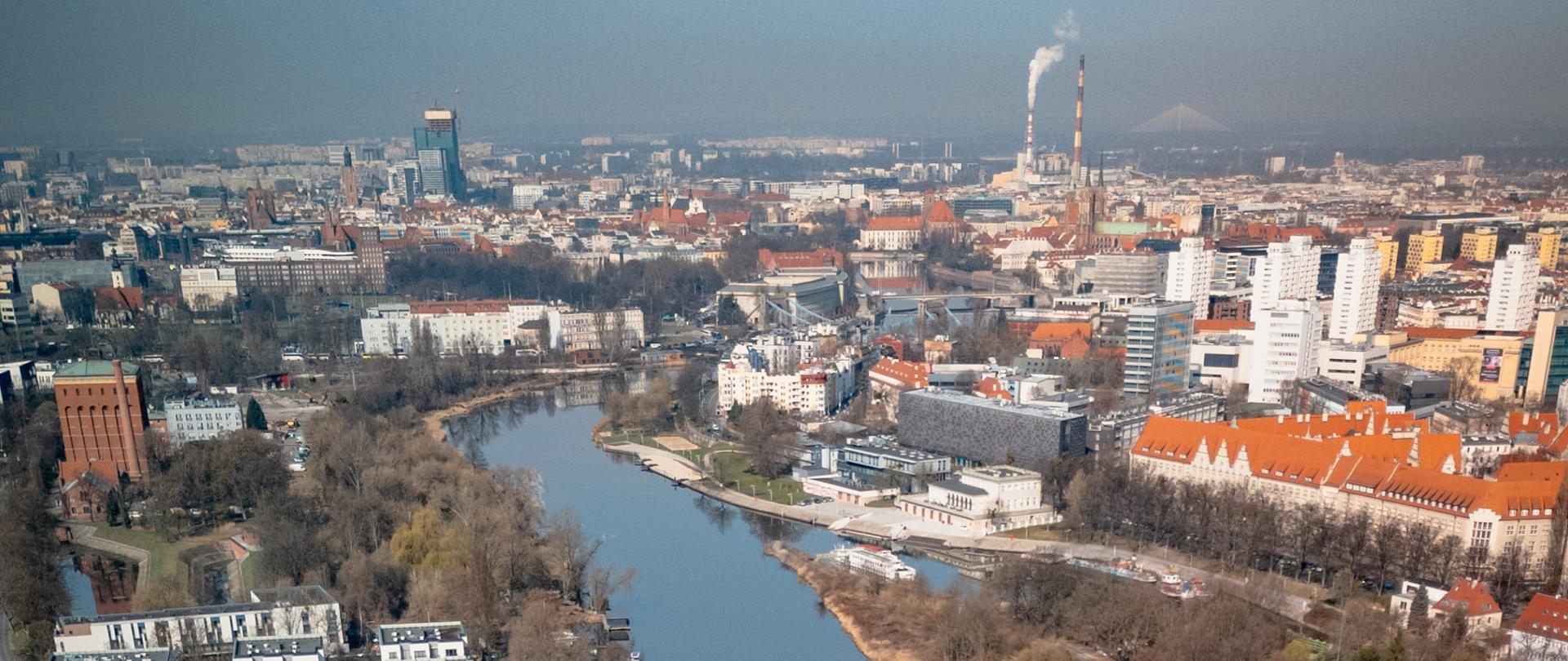 Widok z lotu ptaka na Odrę