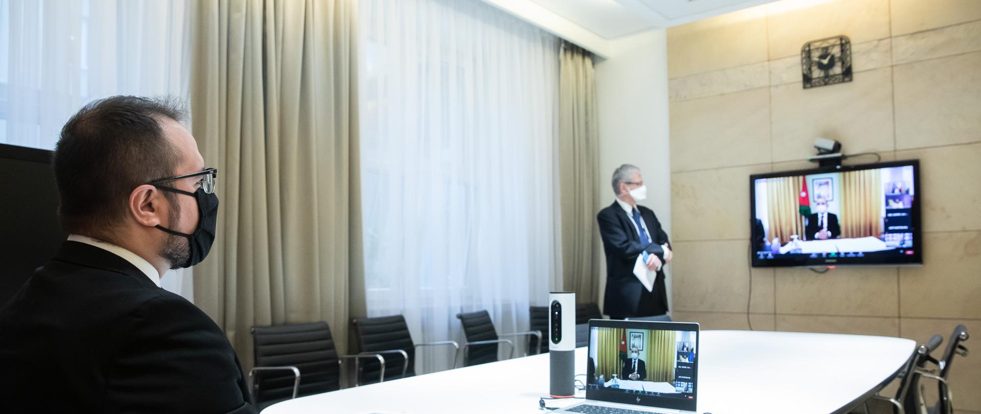 2020.11.03 Warszawa . Minister Pawel Jablonski . Wideokonferencja srodziemnomorska OBWE .
Fot. Tymon Markowski / MSZ