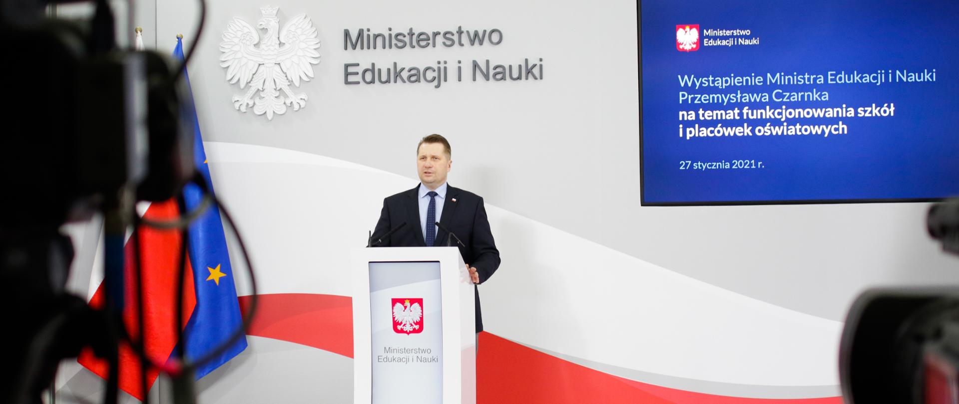 Wystąpienie Ministra Edukacji i Nauki Przemysława Czarnka na temat funkcjonowania szkół i placówek oświatowych