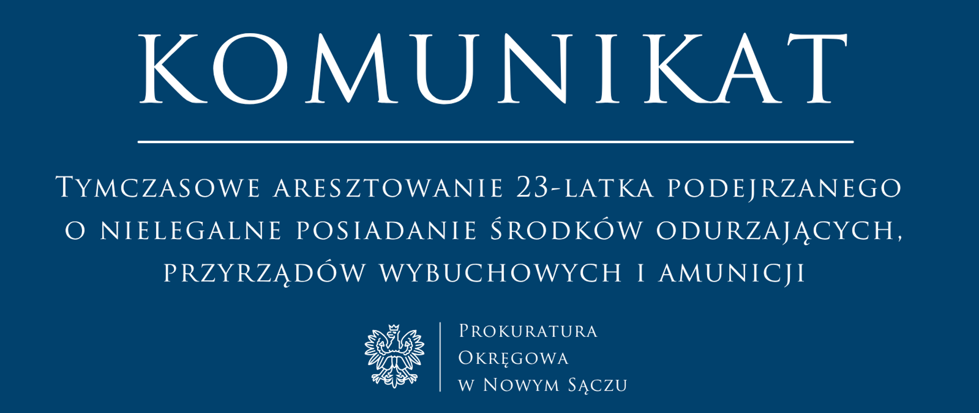 Tymczasowe aresztowanie 23-latka podejrzanego o nielegalne posiadanie środków odurzających, przyrządów wybuchowych i amunicji