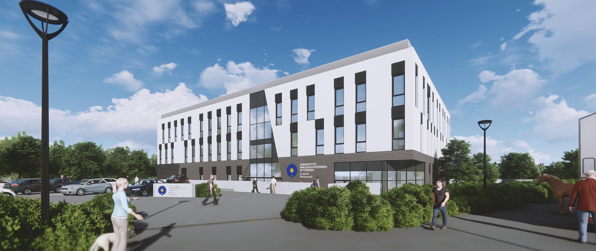 Wizualizacja budynku Centrum Medycyny Weterynaryjnej UMK.