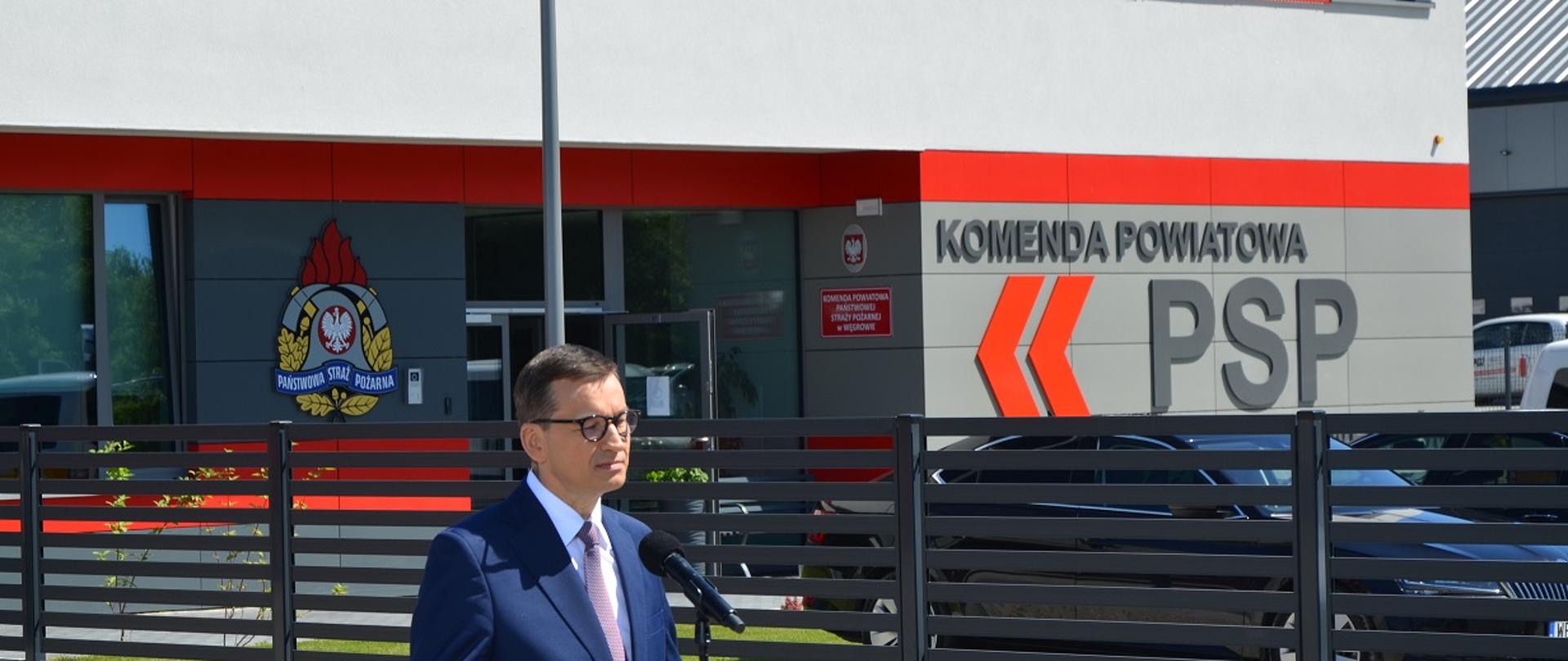 Wizyta Pana Premiera Mateusza Morawieckiego w KP PSP w Węgrowie