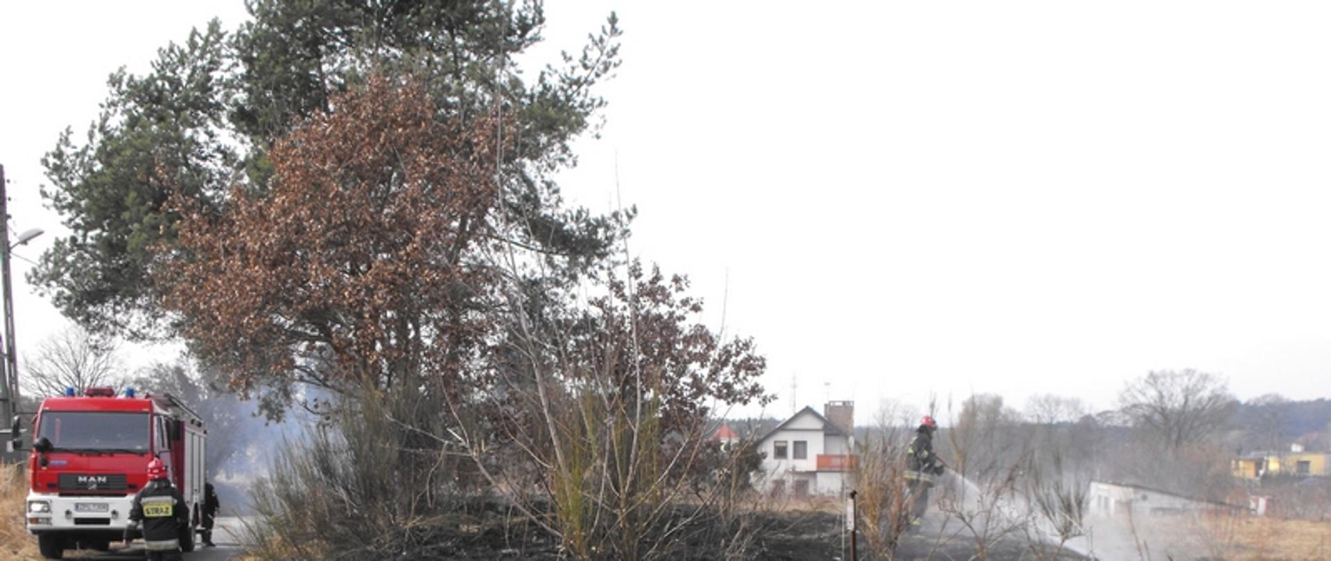 Gaszenie pożaru trawy