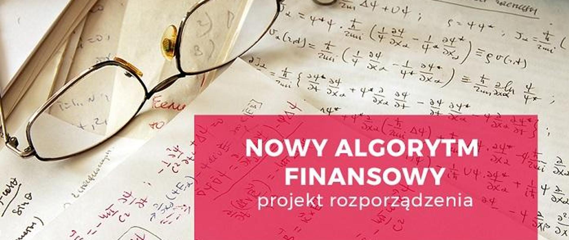 Grafika z napisem Nowy algorytm finansowy