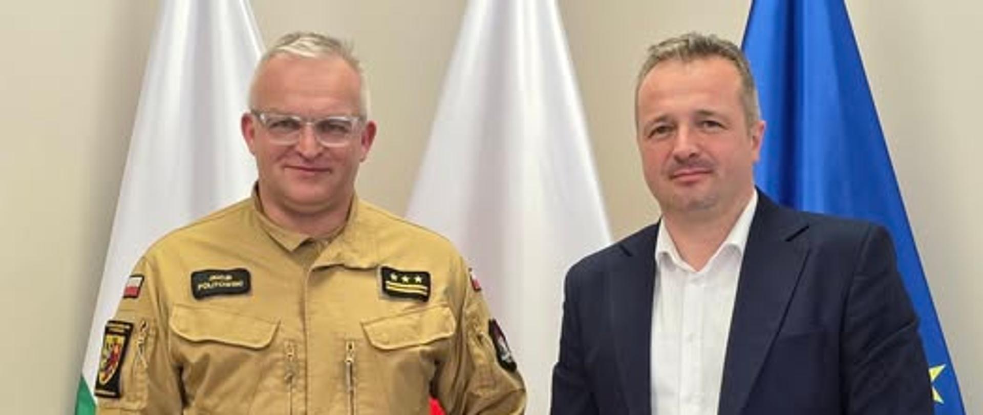 Spotkanie robocze Komendanta PSP st. bryg. Jakuba Politowskiego z Burmistrzem Kruszwicy