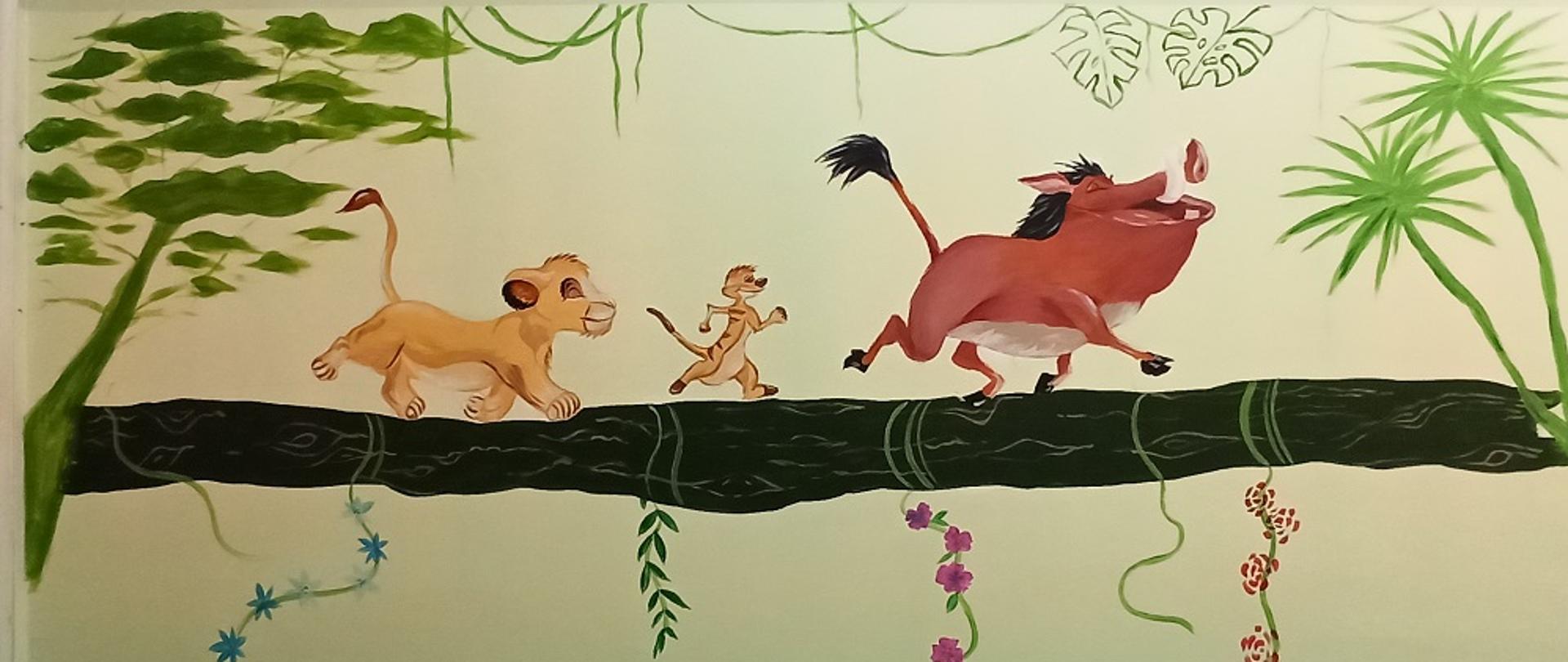 Na zdjęciu postacie z bajki Król Lew