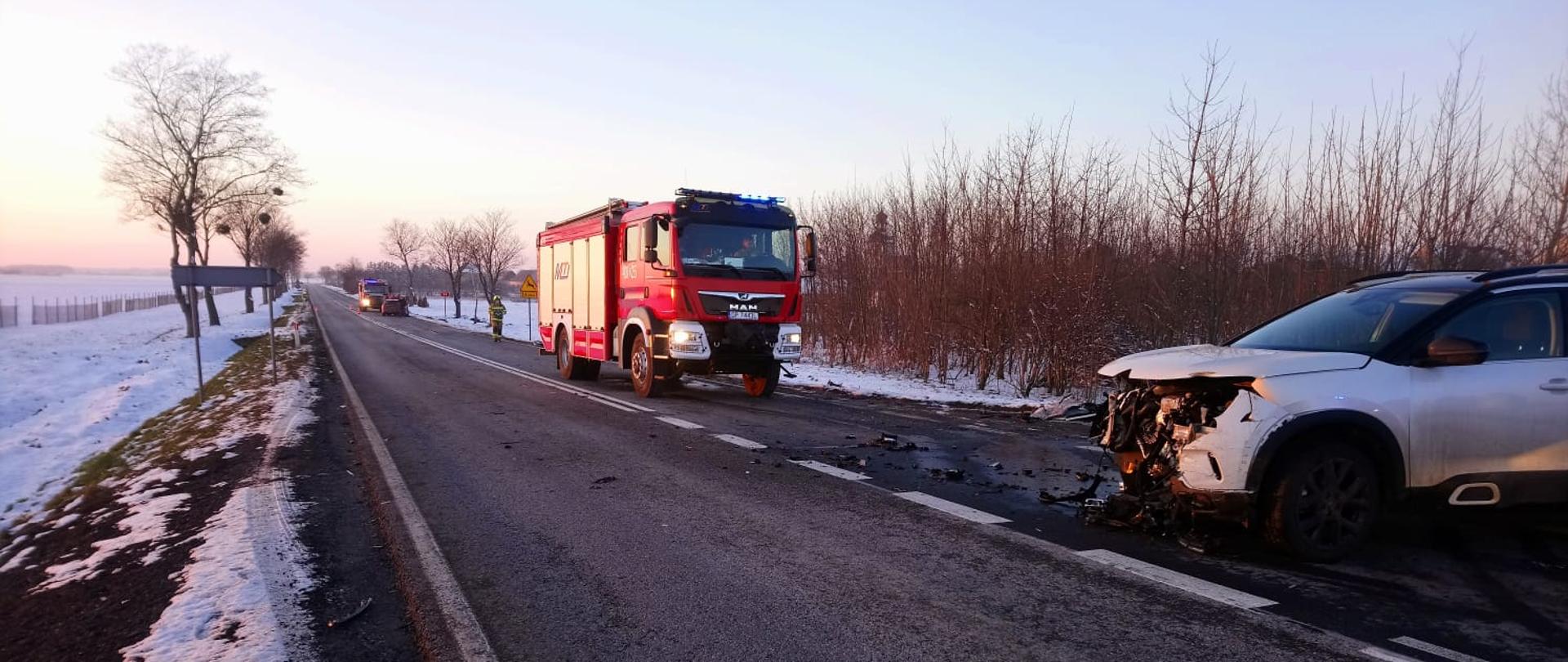 Wypadek samochodowy na DK 94 przy miejscowości Strzelniki
