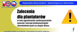 Zalecenia dla plantatorów opracowane przez Wojewódzką Stację Sanitarno-Epidemiologiczną w Białymstoku