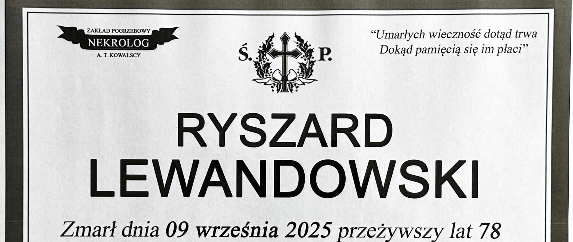 Nekrolog Ryszard Lewandowski