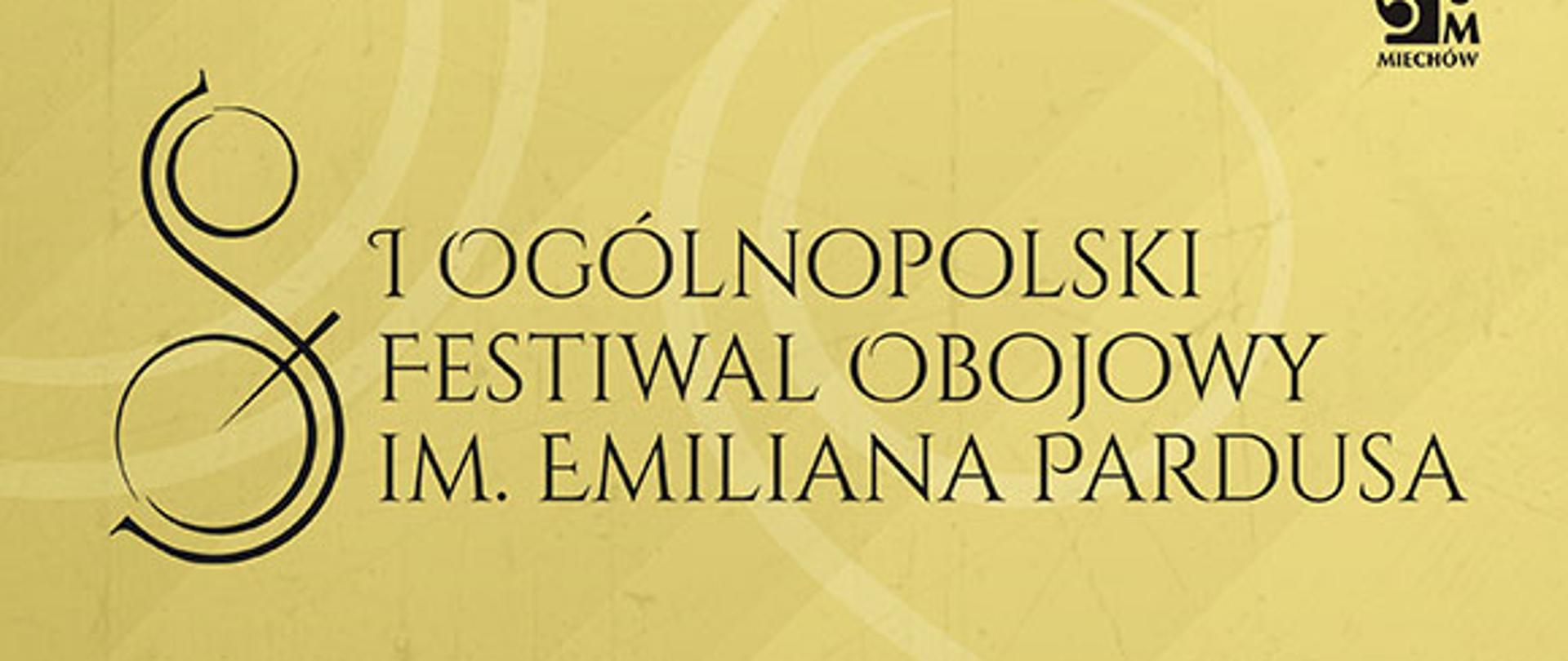 Grafika w kolorze żółci. Przedstawia logo szkoły oraz terminy przesłuchań