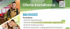 ulotka reklamująca ofertę ZSCKR w Mokrzeszowie na rok 2026/2027