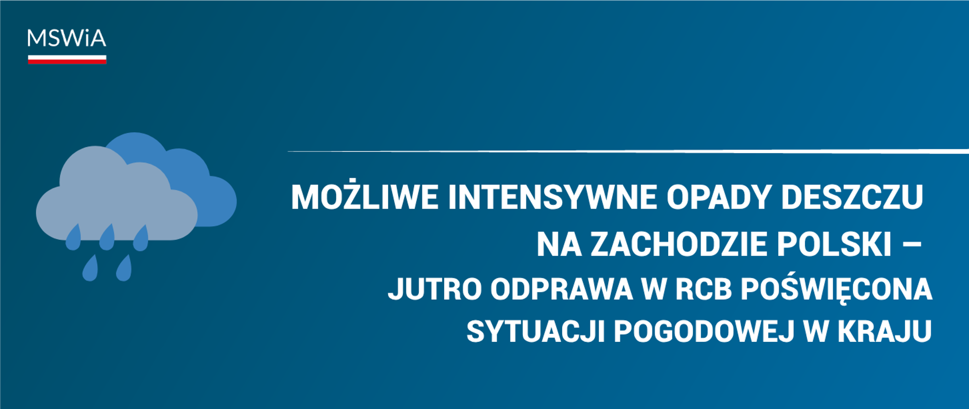 Intensywne opady deszczu.