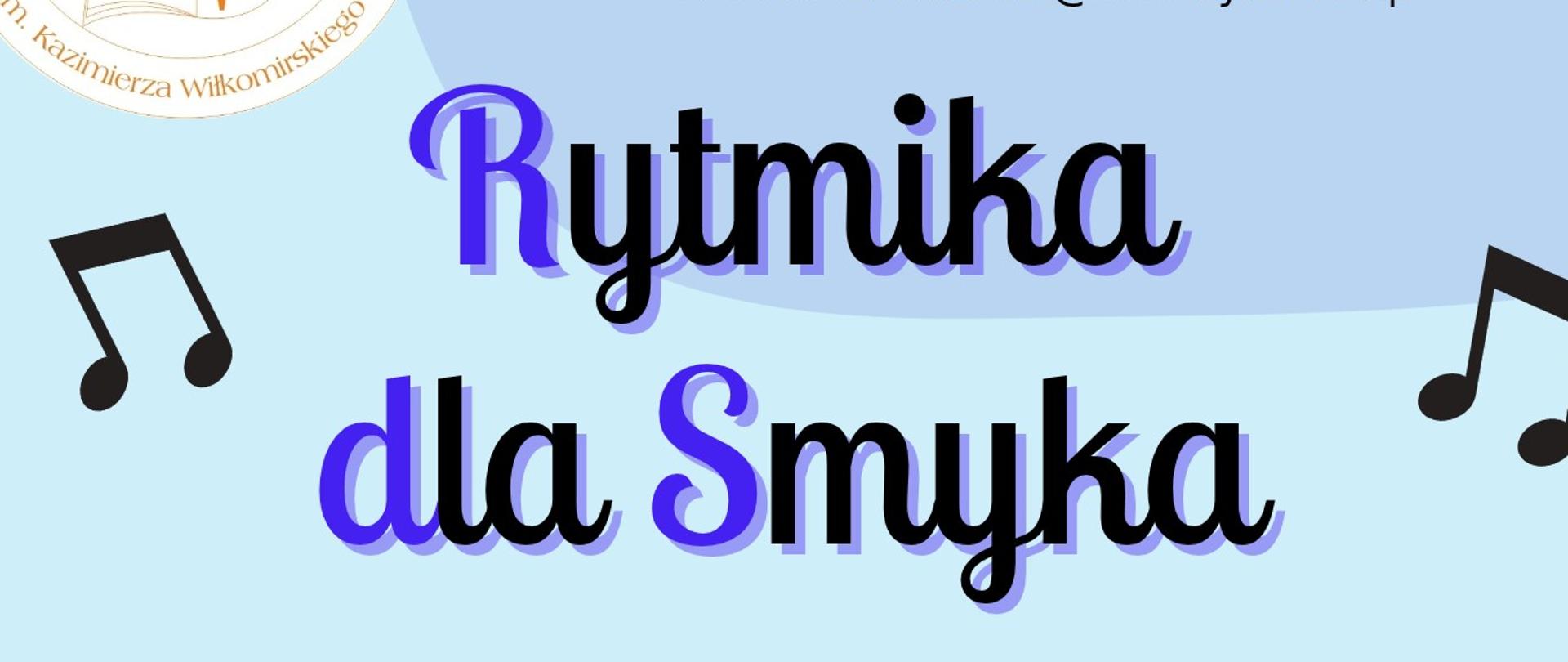 Plakat z instrumentami, w górnej części dane szkoły: Zespół Państwowych Szkół Muzycznych w Elblągu, Rytmika dla Smyka, spotkanie organizacyjne 29 września 2026 godzina 16:30, zapisy pod numerem telefonu 692004402 
