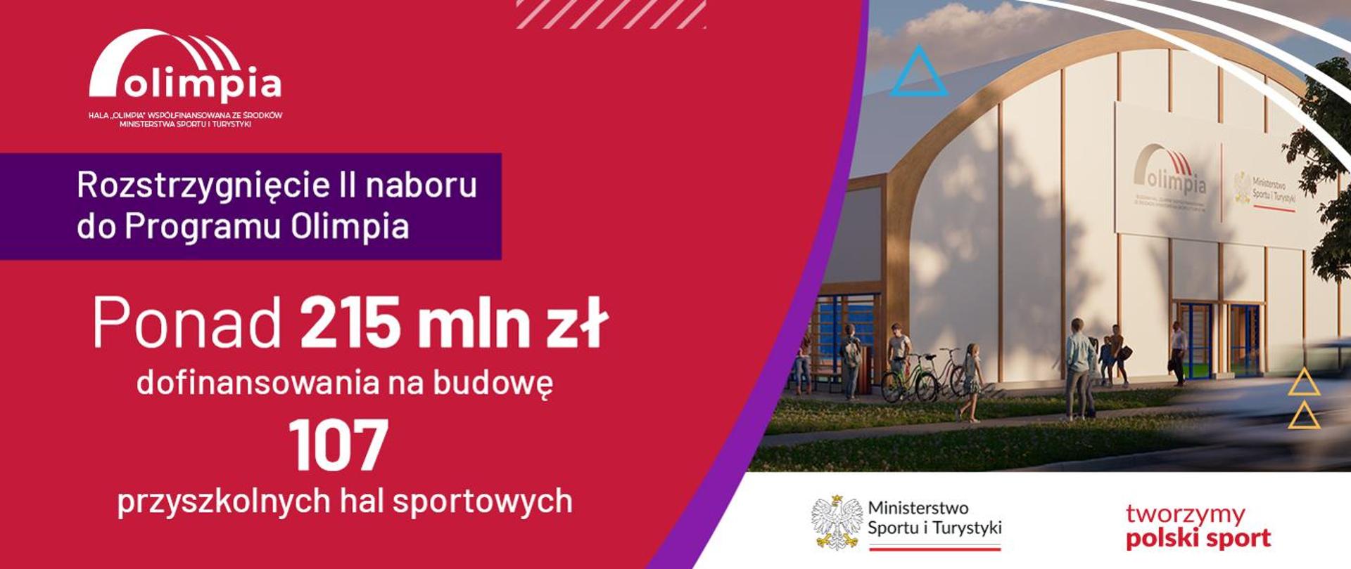 Grafika z napisem: Rozstrzygnięcie II naboru do programu Olimpia