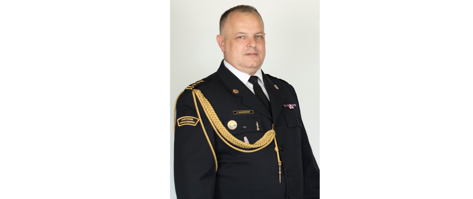 Komendant Powiatowy PSP w Wołowie st. bryg. Jarosław Nadwodny