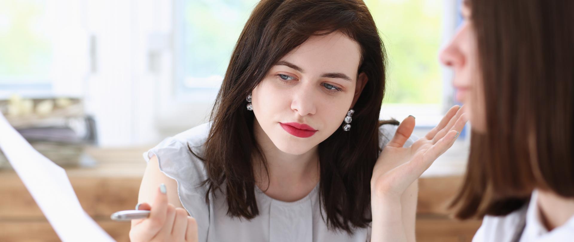 Beautiful businesswoman portrait at workplace look in camera. White collar worker at workspace exchange market job offer irs certified public accountant internal revenue officer concept